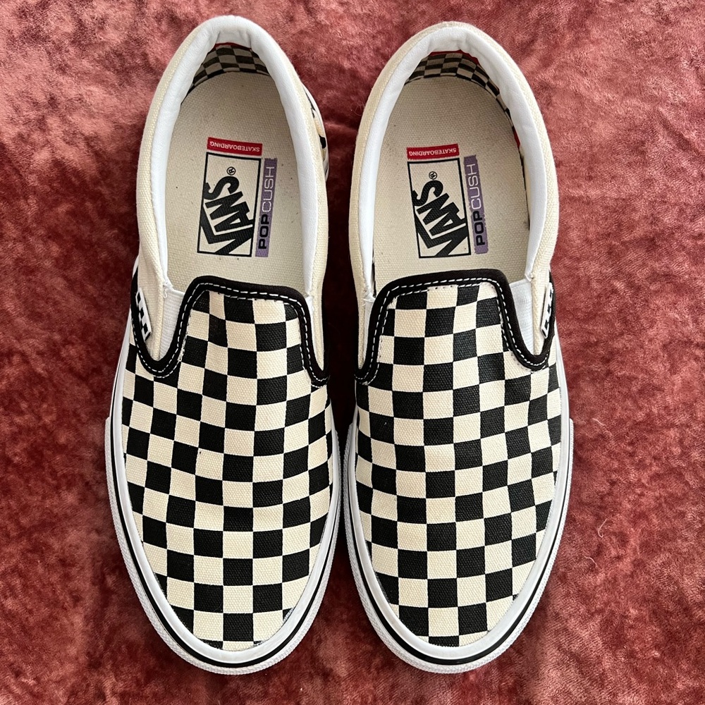 Vans slip on checkered Pop Cush shoes